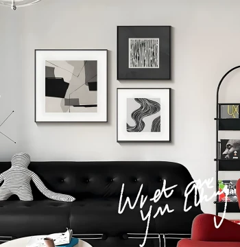 Minimalist Black White Gray Abstract DIY Paint by Numbers Hand-Painted High-End Art Living Room Sofa Background Decor
