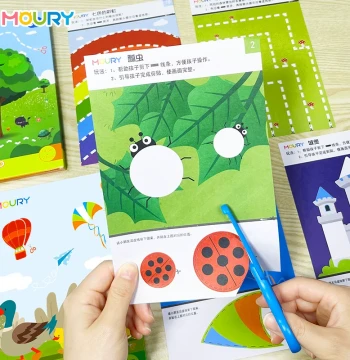 Paper Cut-and-Paste Set for Kindergarten, Introductory Sticker Kit with DIY Craft Materials
