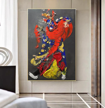 Dafen Village Hand-Painted Oil Painting Abstract Peking Opera Huadan Living Room Decor, Entryway Corridor and Study Art Wall Hanging