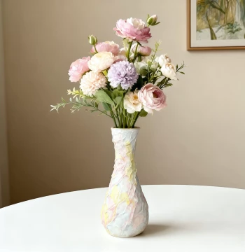 Jingdezhen Ceramic Vase Ornament Handmade Ice Cream Texture Hydroponic Flower Vessel Macaron Color Series Art Decoration