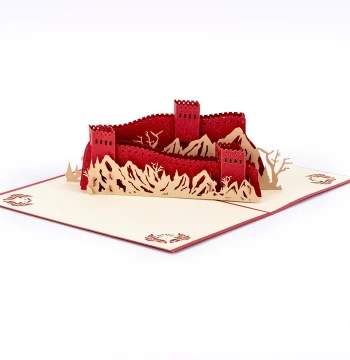 3D Pop-up Greeting Card Chinese Style Paper Cutting Handmade Cultural Creative Landmark Building Paper Carving Model Commemorative Gift Holiday Customization