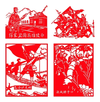 Red Culture Paper-Cut Artwork – Revolutionary Spirit Theme, Handmade Long March Artistic Heritage, Chinese Style Custom Carved Paper