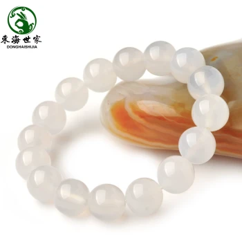 Agate Bracelet Donghai Crystal Chalcedony Jadeite Wenbao Gemstone Single Loose Beads Green Black Yellow Red White Agate Bracelet
