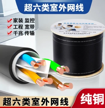 Outdoor Ethernet Cable for Home Use, Cat6e and Cat5e, Pure Copper POE Surveillance Cable, Sunproof and Waterproof
