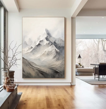 Dafen Village Pure Hand-painted Oil Painting Abstract Mountain Peak with Backing Support, Textured Living Room Decor, Entrance Hall Corridor Hanging Picture