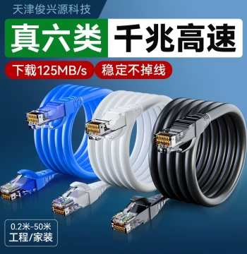 Home Gigabit Cat6a Network Connection Cable, Finished Product for Surveillance and Computer, 10m Broadband Router, 10-Gigabit