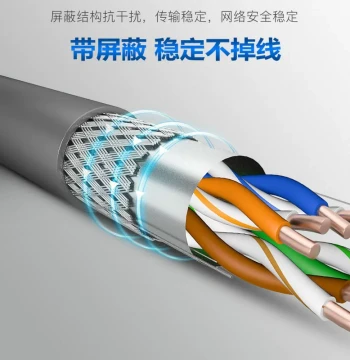 Cat5e Double Shielded Network Cable for Home and Engineering Monitoring, Dual POE Control Twisted Pair, Cat5 High-Speed Computer Ethernet Cable