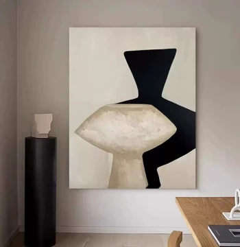 Pure Hand-Painted Oil Painting with Texture: Modern Minimalist Living Room Decor, Extreme Abstract Entryway Frameless Wall Art