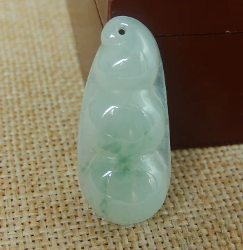 Authentic Myanmar Natural Grade A Jadeite Rough Stone Semi-Clear Material Jade Raw Material Ice-Glazed Floating Flower Fortune Bean Pendant V1337