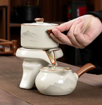 Automatic Tea Set 2026 New Model Specialized Brewing Ceramic Kung Fu Teapot and Teacup, Home Lazy Person Brewing Artifact