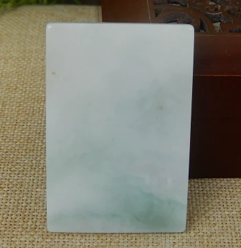 Natural Burmese Grade A Jadeite Raw Stone Semi-Clear Material - Ice-Glutinous Species with Floating Flowers Slice for 46-Size Plaques & Safety Tablets (V1241)
