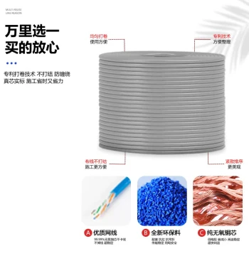 AMP Cat5e 8-Core Oxygen-Free Copper Network Cable - 300 Meters Dedicated for Computer Broadband, POE, and Surveillance Systems
