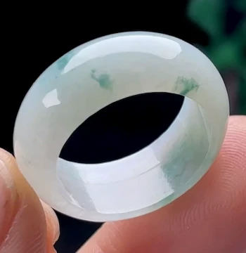 15-22MM Jadeite Thumb Ring for Men, Myanmar Material Floating Flower Natural Type A Jade, Jade Finger Ring, Jade Ring for Women, Wide Band