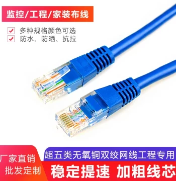 Machine-Made Cat5e Ethernet Cable, 100Mbps High-Speed Broadband for Home, Pre-made Engineering Network Patch Cords in 1, 2, 5, 10, 20 Meters