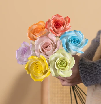 Handmade Ceramic Rose Bouquet, Artificial Preserved Flowers for Valentine's Day or Goddess Festival, Creative Gift, Home Decoration