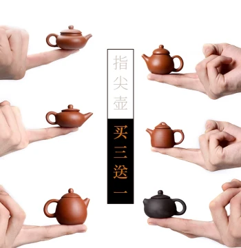 Mini Premium Keepable Zisha Creative Fingertip Teapot Small TikTok Same Style Tea Toy Kung Fu Tea Set Tea Pet Ornament