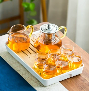 Glass Tea Set, 2026 New Arrival, Home Kung Fu Tea Cups, High-Temperature Resistant Teapot with Simple Filter, Small Teapot