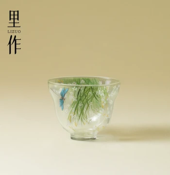 Lizuo Original Hand-Painted Qianye Glass Gourd Master Cup, Exquisite High Borosilicate Transparent Tea Cup for Kung Fu Tea Sets