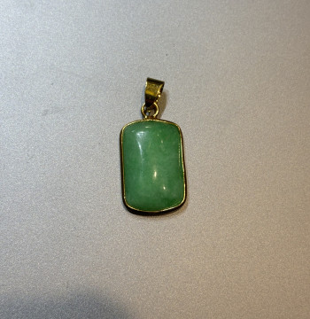 Natural Type A Jadeite Ice-Sticky Full Green Exquisite Peace Tablet Pendant: 18k Gold Inlaid Women's Jade Necklace