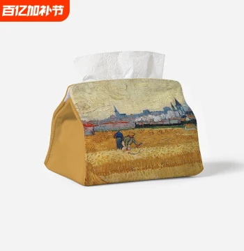 Tissue Box Hand-Painted Oil Painting Art Retro Design