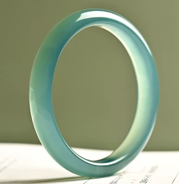 Blue Water Natural Ice-Translucent Jadeite-Colored Bracelet for Women, Distant Mountain Dai Chalcedony Bracelet, Oil-Green Agate Bangle, Gift Jewelry