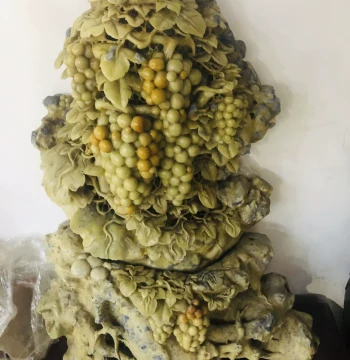 Qingtian Stone Carving Craft, Shoushan Stone Carved Jade Ornament, Home Decor Strange Stone Display, Gift Item 1 Meter