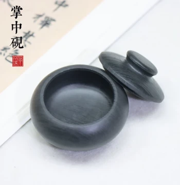 Small Jade Inkstone Small Regular Script Calligraphy Dedicated with Lid Raw Stone Material Hotpot Ink Grinding Tray Ink Slab Mini Duan Inkstone Luo