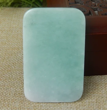 Myanmar Natural Type A Jadeite Raw Stone Semi-Clear Material, Ice Sticky Species Bean Green Slice Material, 46 Brand Wushi Pai V1309