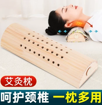 Moxibustion Pillow Solid Wood Cervical Moxibustion Box Portable Moxibustion Home Neck Multi-Function Therapy Instrument Column Moxibustion Device Pillow