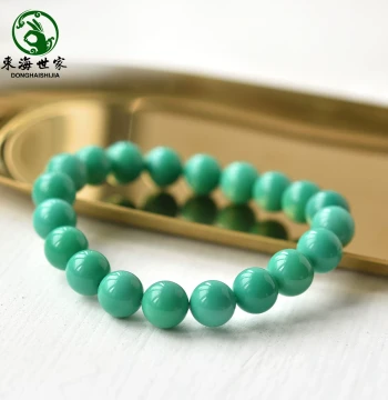 Turquoise Agate Beads for Men/Women, Donghai Crystal Chalcedony Jadeite Gemstone Loose Beads, Collectible Play Beads, Buddhist Prayer Beads, Couple Bracelets