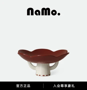 Namor | Little Red Flower Series Handmade Ceramic Fruit Platter, Candy/Snack Tray, Living Room Coffee Table Serving Dish, Decorative Ornament