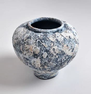 Modern Retro Nostalgic Wabi-Sabi Style Handmade Coarse Pottery Jar Clay Flower Vessel Homestay Hotel Ceramic Art Decorative Ornament