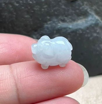 Twelve Zodiac Pig Jade Pendant Old Pit Ice-Glazed Species Jade Pig DIY Bracelet Phone Chain Myanmar Type A Jadeite Pig for Children