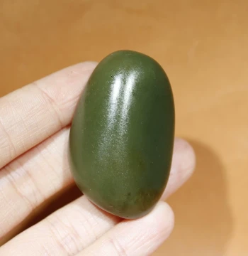 33g Xinjiang Hetian Jade Natural Green Jade Seed Material Raw Stone Reshaped Handle Piece Fine Flesh Oily Good Shape Full
