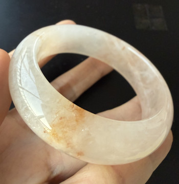 Huanglong Jade Grade A Ice Species with Floating Patterns Bangle, Size 56, Jewelry Jade Women's Bracelet with Appraisal Certificate, Authentic Guaranteed