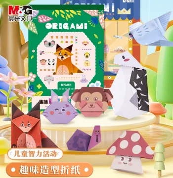 M&G Origami Colored Paper Handicraft Paper Fun Shapes for Children Kindergarten Art Special Tearable Design DIY Creative Handmade Works Production 3D Stereoscopic Paper Paper Cutting Book Colored Hard Cardboard Thickened