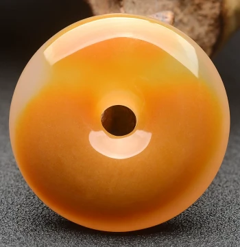 Natural Huanglong Jade Peace Buckle Pendant Ice-Translucent Yunnan Jade Button Pendant Chicken-Oil Yellow Unisex Myanmar Yellow Jade