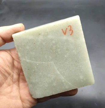 Xinjiang Hetian Jade Raw Material Scraps and Edge Pieces, Brand Material Green-White Jade v3 Carved Pendant Hanging Ornament Jade Material