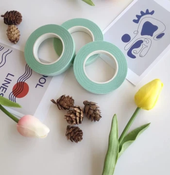 Handmade Floral Tape, Simulation Flower Tape, DIY Niche Cyan-Green Pipe Cleaner Stems, Crepe Paper Tape