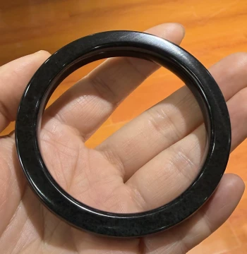 Xinjiang Hetian Black Jasper Seed Material Square Bangle, Zodiac Ornament Rough Stone, Jade Carving Training School