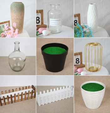 Modern White Ceramic Glass Vase Hydroponic Hand-Woven Flower Basket Plastic Moss Pot Home Living Room Ornament