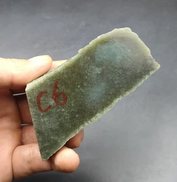 Xinjiang Hetian Jade Raw Stone Scraps and Offcuts, Qiemo Material Sugar-Green Jade c6 for Carving Pendants, Charms, and Beads
