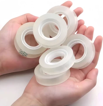 12 Rolls Clear Tape Student Use Small Roll Adhesive Paper Fine Narrow Floral Art Packaging Takeout Sealing Tape High Viscosity