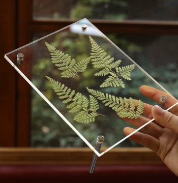 Acrylic Double-Sided Transparent Photo Frame for Tabletop, Paper Cutting Picture Frame, DIY Craft Plant Leaf Specimen Display Case