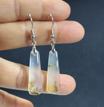 Natural Jade Yunnan Yellow Dragon Jade Grass Flower Long Bar Ear Hook Earrings Fine Jewelry Ice Species Earrings New Style Gift