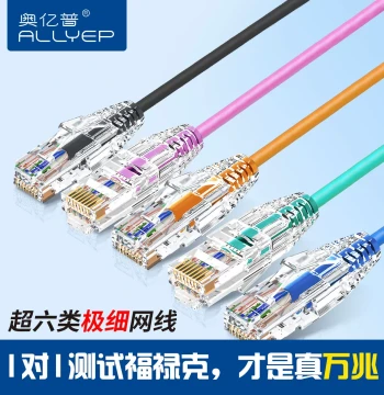 ALLYEP Cat6a Ultra-Thin Ethernet Cable - 10Gbps Pre-made Patch Cord for Home Gigabit PC Network Connection Extension