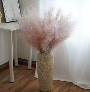 Floor-Standing Large Reed Artificial Flowers, Dried Flowers, Fake Flowers for Living Room TV Cabinet Decor, Wedding Ceramic Ornaments, Flower Arrangements