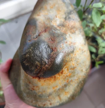 Hetian Jade Green Jade Seed Material Raw Stone 3.68 kg, Xinjiang Hetian Jade Natural Jade Stone