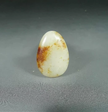 Xinjiang Hetian Jade Seed Material Rough Stone 8.1g Natural Raw Seed Hetian Jade Irregular Red Skin White Jade Pendant E