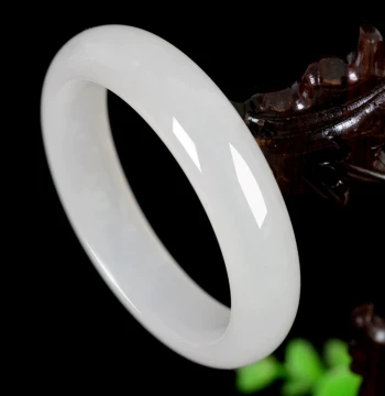 Xinjiang Hetian White Jade Jasper Bracelet Women's Natural Mutton Fat Grade A Kunlun Jade Bracelet Gift for Women